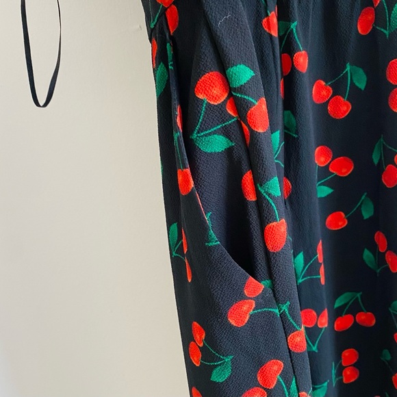 Romeo & Juliet Couture  Cherry Print Black Jumpsuit - Picture 4 of 6